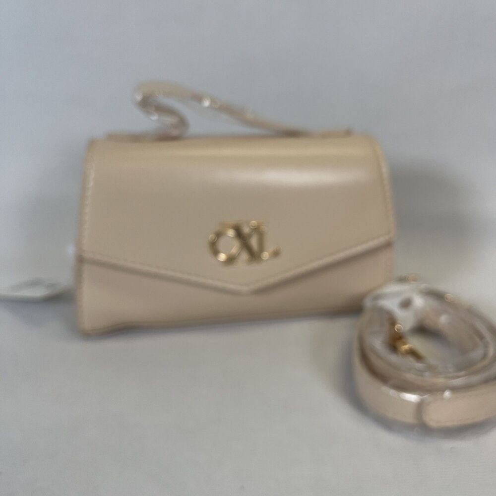 Christian Lacroix Laine Matte Patent Top Handle Crossbody Bag Panna Cotta Beige